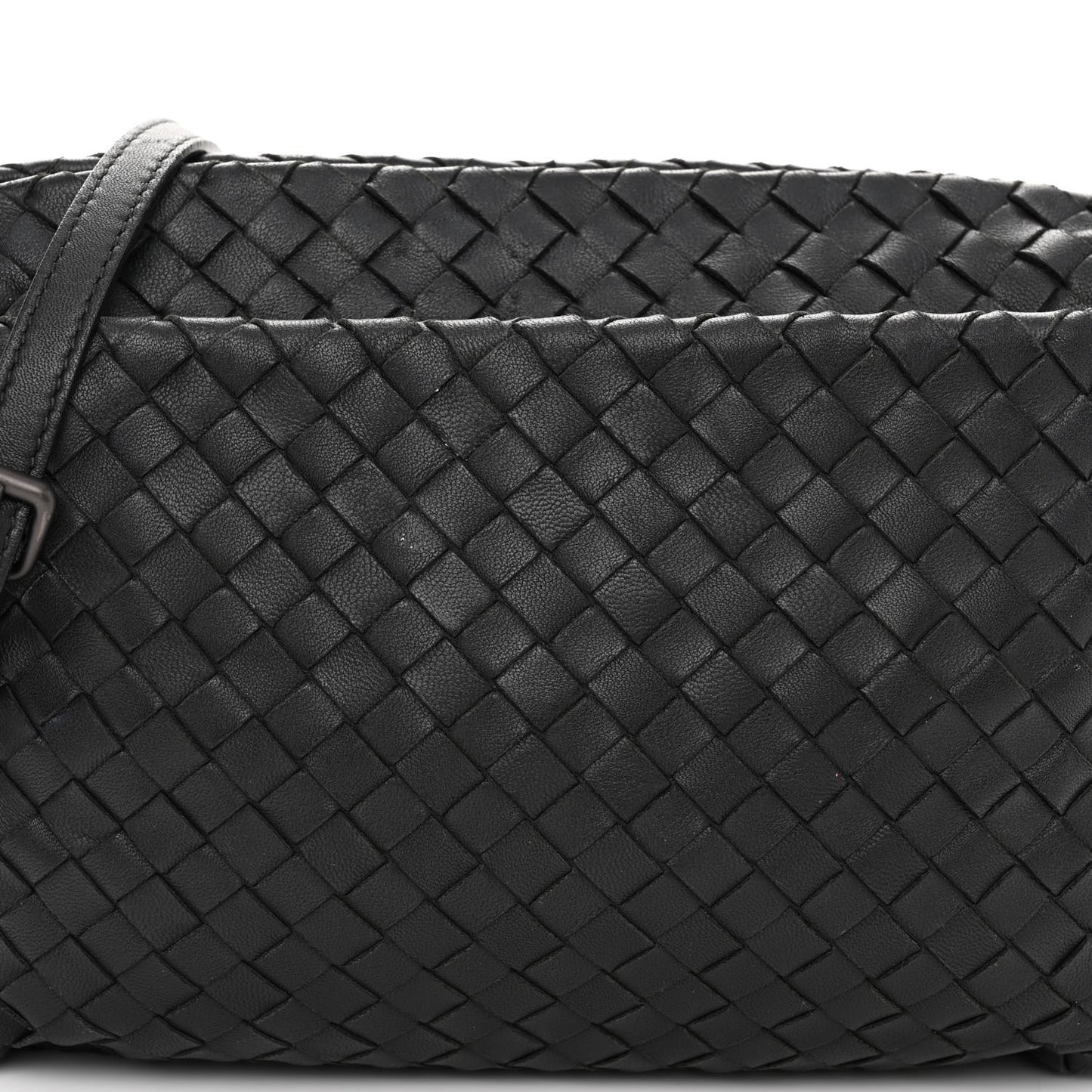 Nappa Intrecciato Crossbody Messenger Black