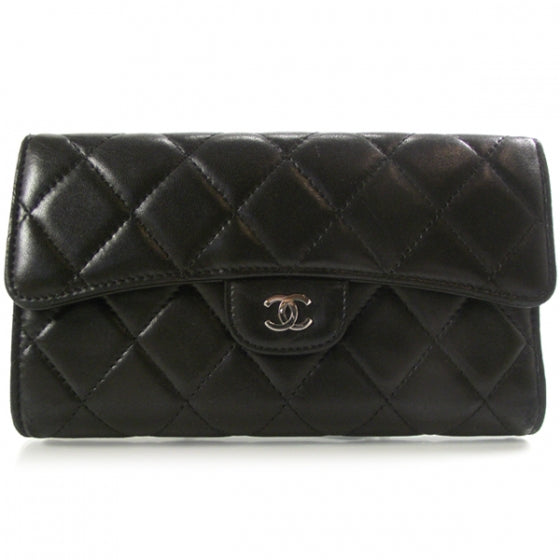 Lambskin Quilted Large Flap Wallet