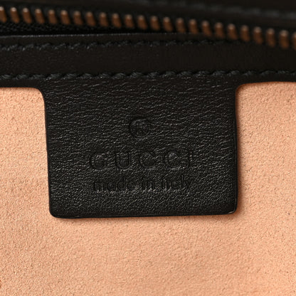 Gucci Calfskin Matelasse Sylvie Web Small GG Marmont Top Handle Shoulder Bag Black 6 of 10