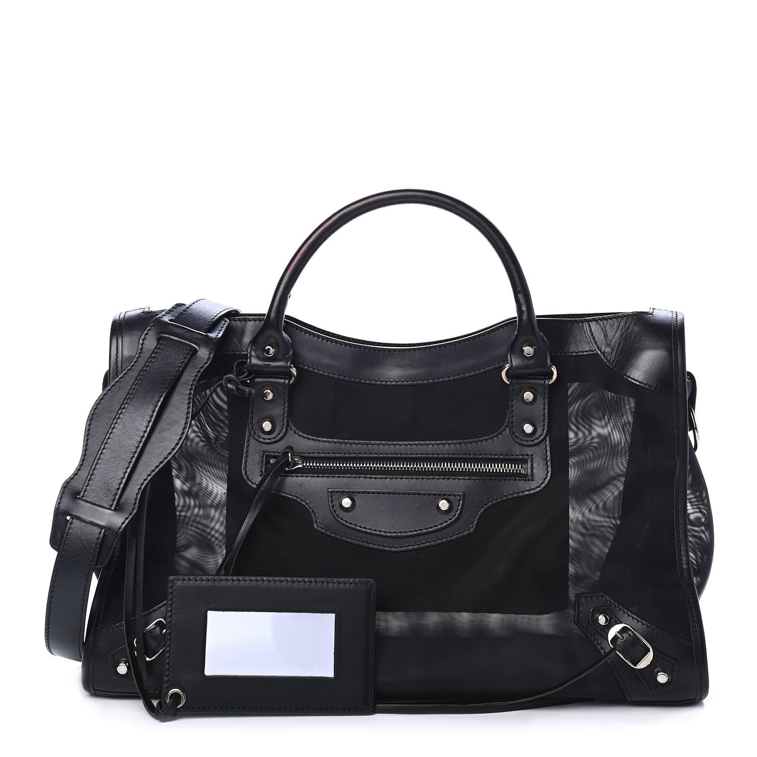 Balenciaga Mesh Calfskin Palladium Hardware City Black 1 of 4