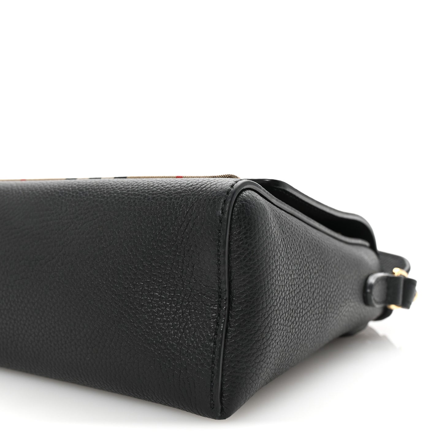 Grainy Calfskin Vintage Check Note Crossbody Bag Black