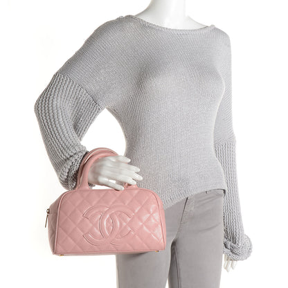 Chanel Caviar Quilted Small Bowler Pink 2 of 8