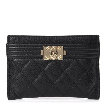 Chanel Caviar Quilted Boy Card Holder Black 1 of 9