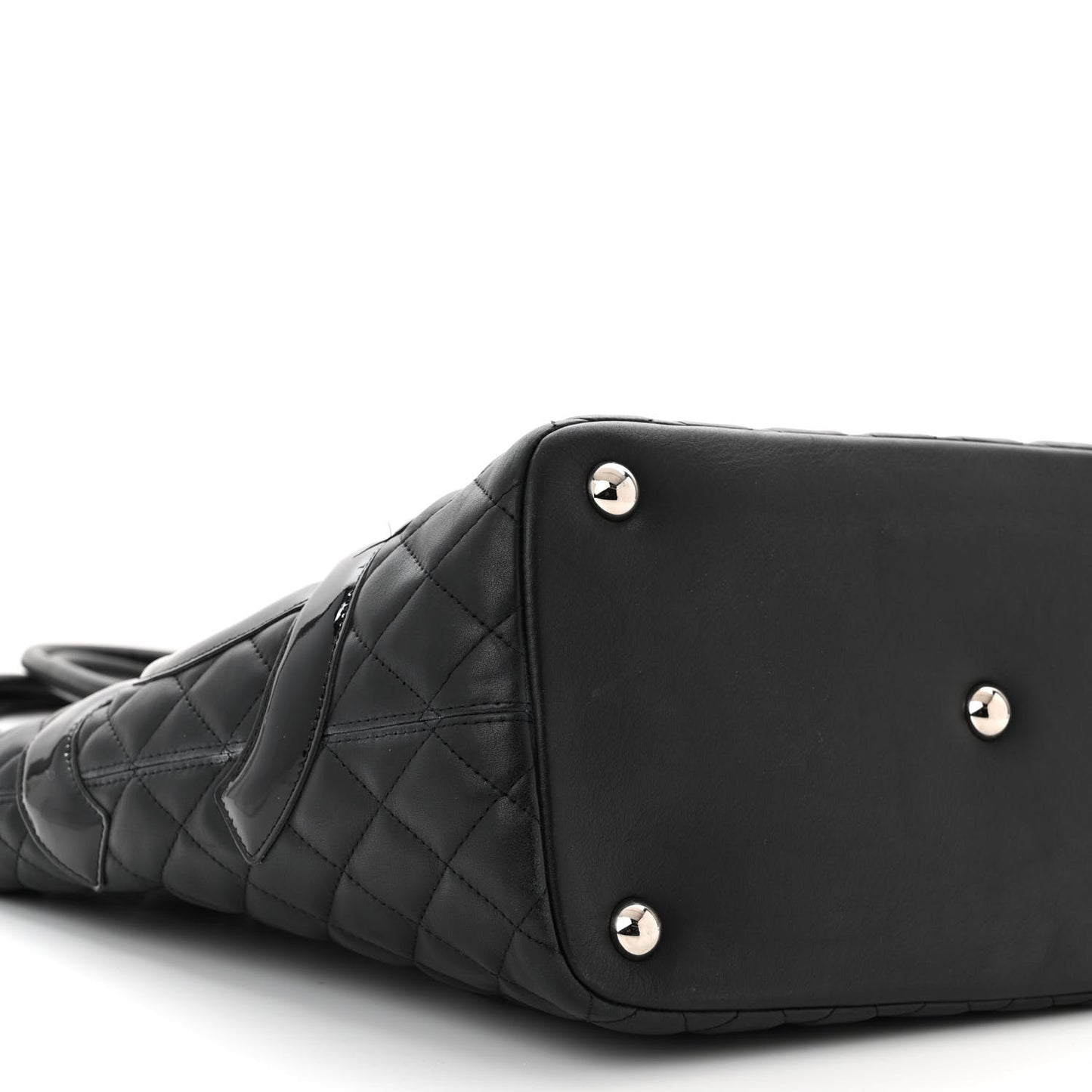 Calfskin Quilted Large Cambon Tote Black