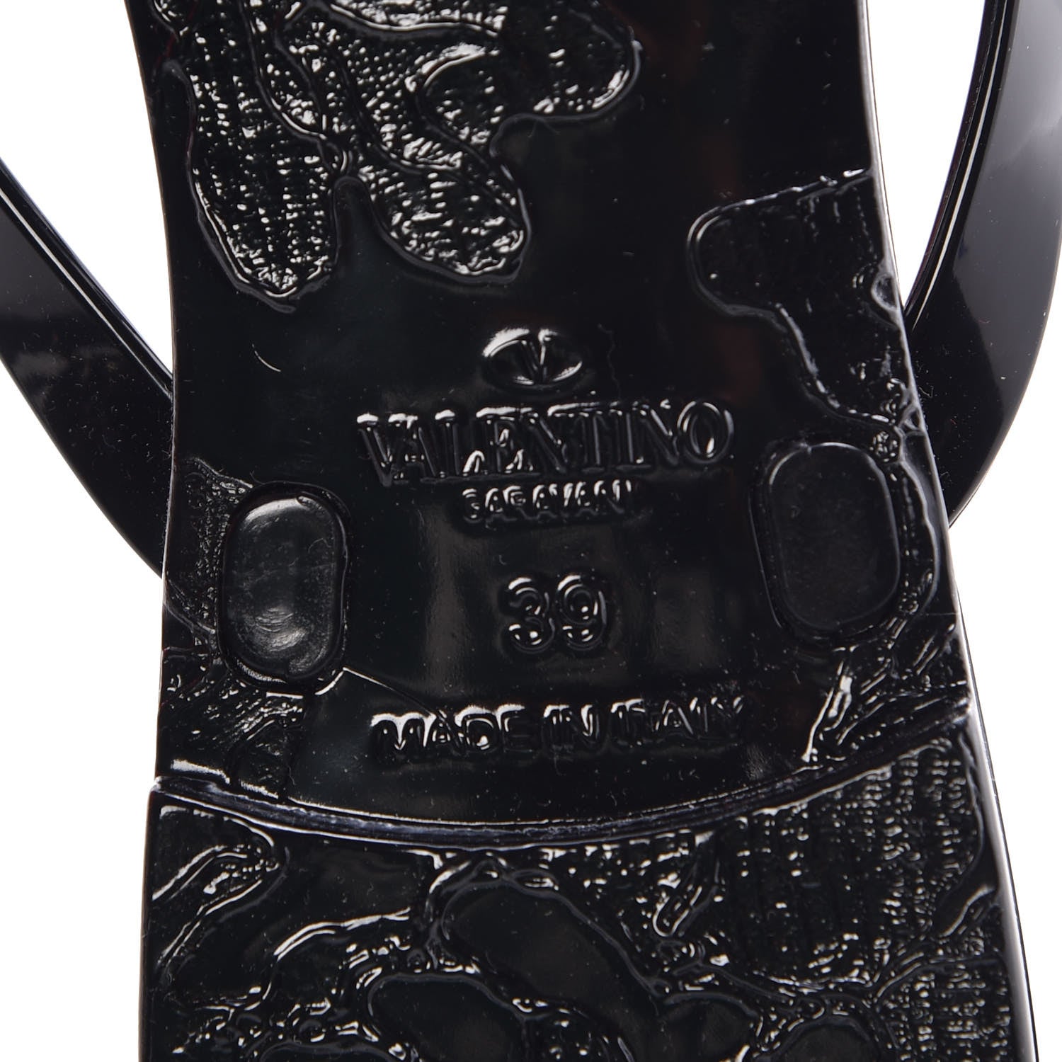 Valentino Garavani PVC Jelly Rockstud Bow Thong Sandals 39 Black 7 of 8