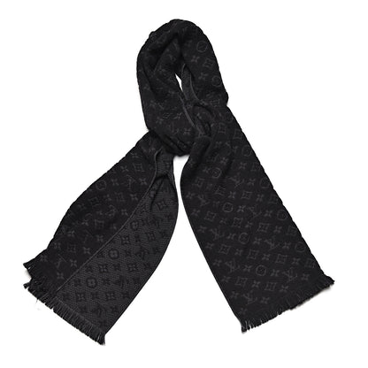 Louis Vuitton Wool Monogram Classic Scarf Black 1 of 4