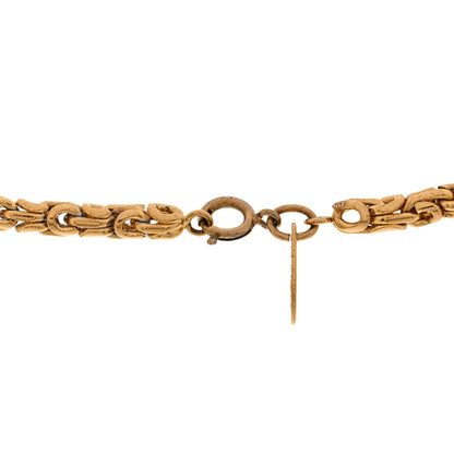 Chanel Metal Pearl Flower Necklace Gold 7 of 8