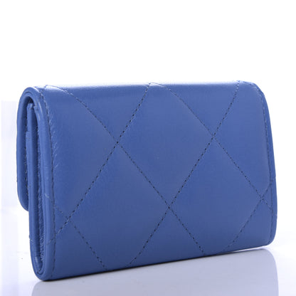Chanel Lambskin Quilted 19 Flap Card Holder Light Blue 3 of 9