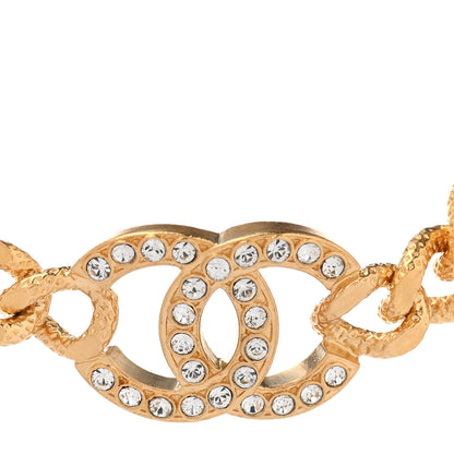 Chanel Crystal Chain Link CC Choker Necklace Gold 4 of 7