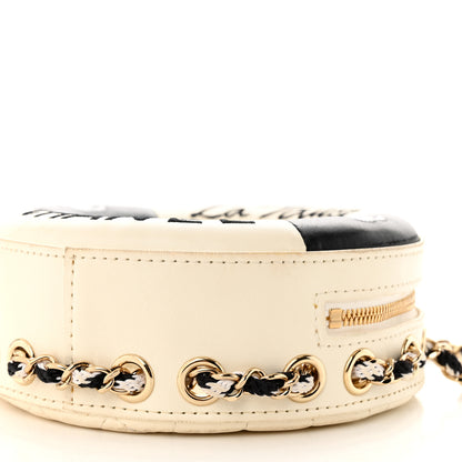 Chanel Lambskin Coco Lifesaver Round Bag Black White 10 of 16