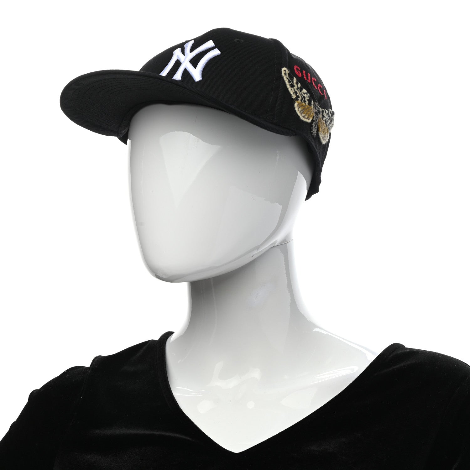 Gucci X MLB Cotton NY Yankees Baseball Hat 57-61 Black 2 of 9