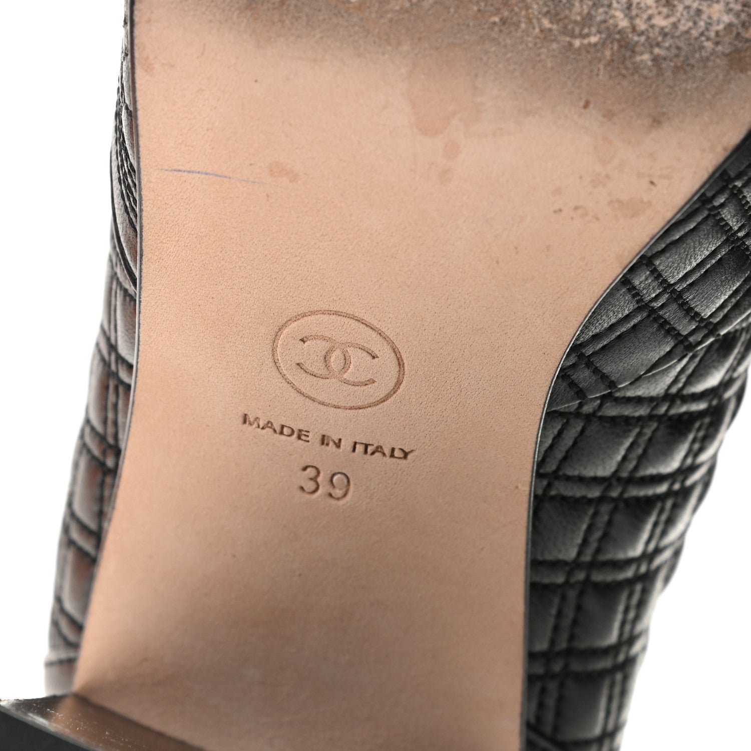 Chanel Lambskin Quilted Pearl CC Cap Toe Short Boots 39 Black 9 of 9