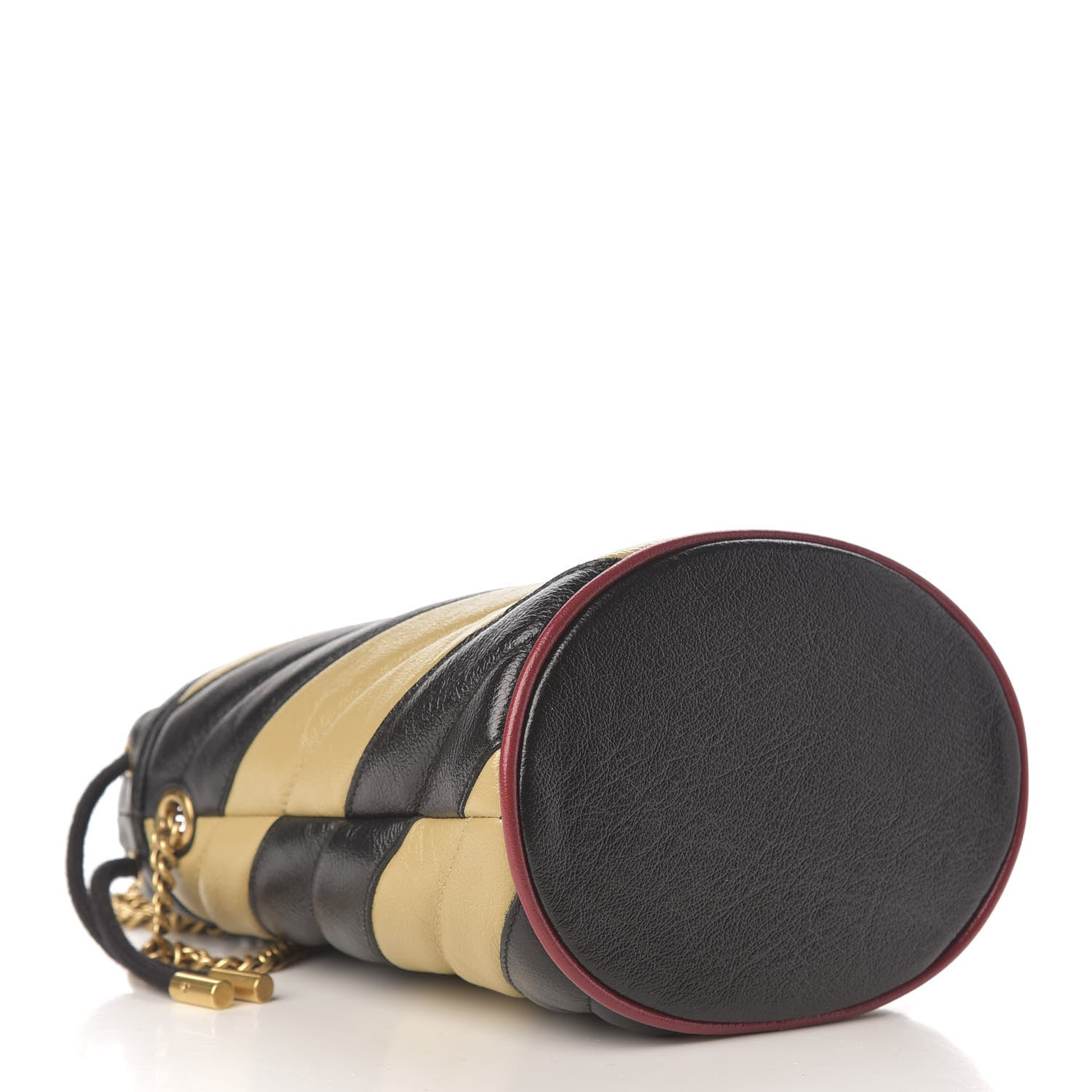 Gucci Azalea Calfskin Matelasse Diagonal Patchwork Mini Torchon GG Marmont 2.0 Bucket Bag Black Beige Romantic Cerise 4 of 9