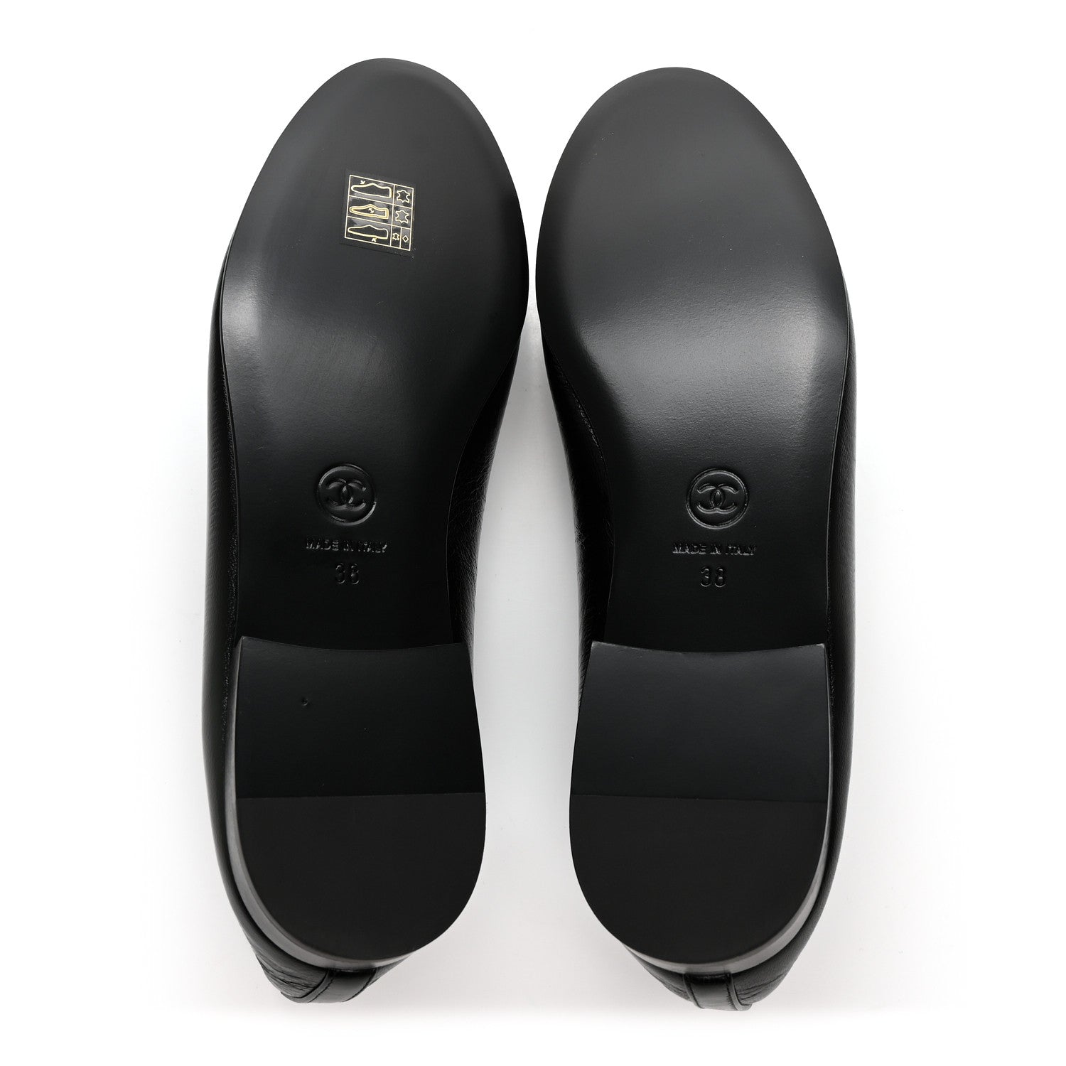 Chanel Crumpled Shiny Lambskin Cap Toe CC Ballerina Flats 38 Black White 6 of 9