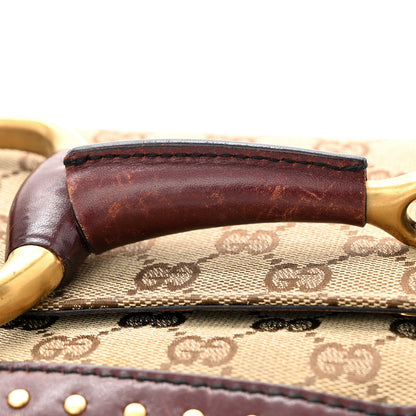 Gucci Monogram Studded Horsebit Clutch Bordeaux 14 of 17