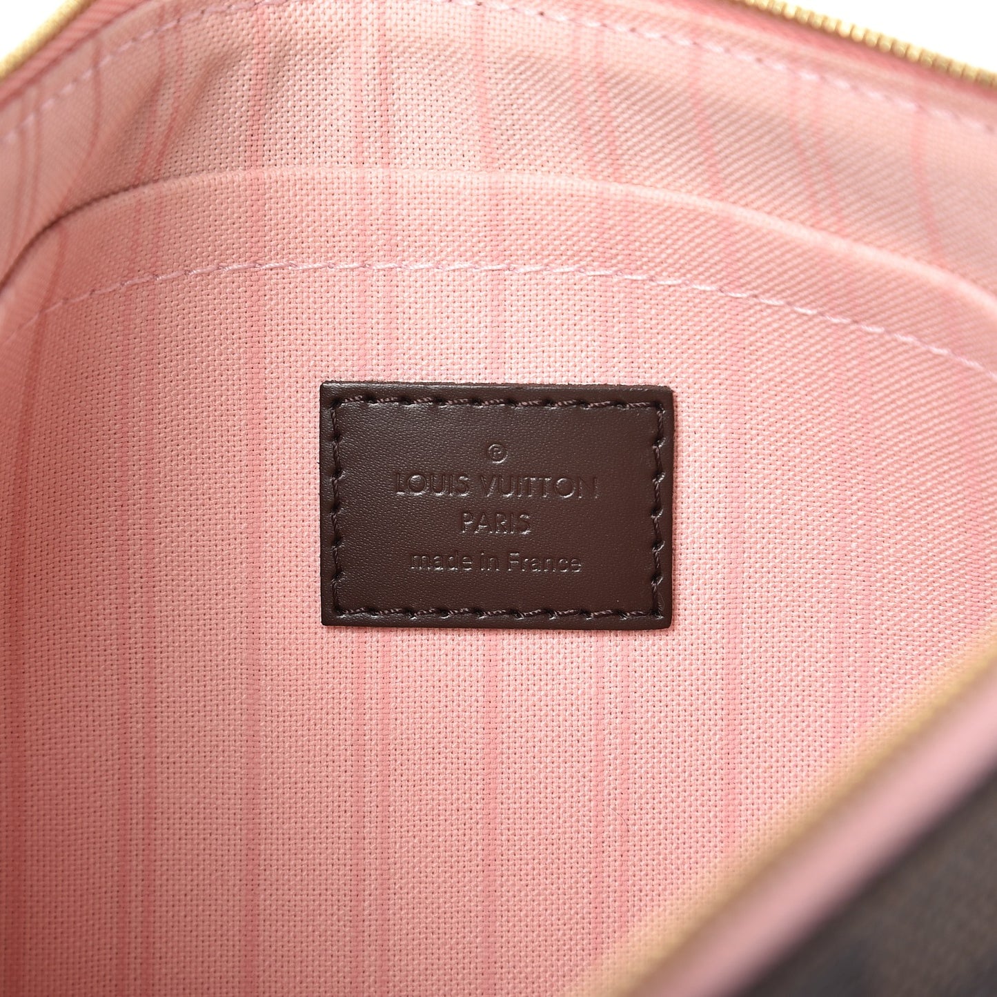 Damier Ebene Neverfull MM GM Pochette Rose Ballerine
