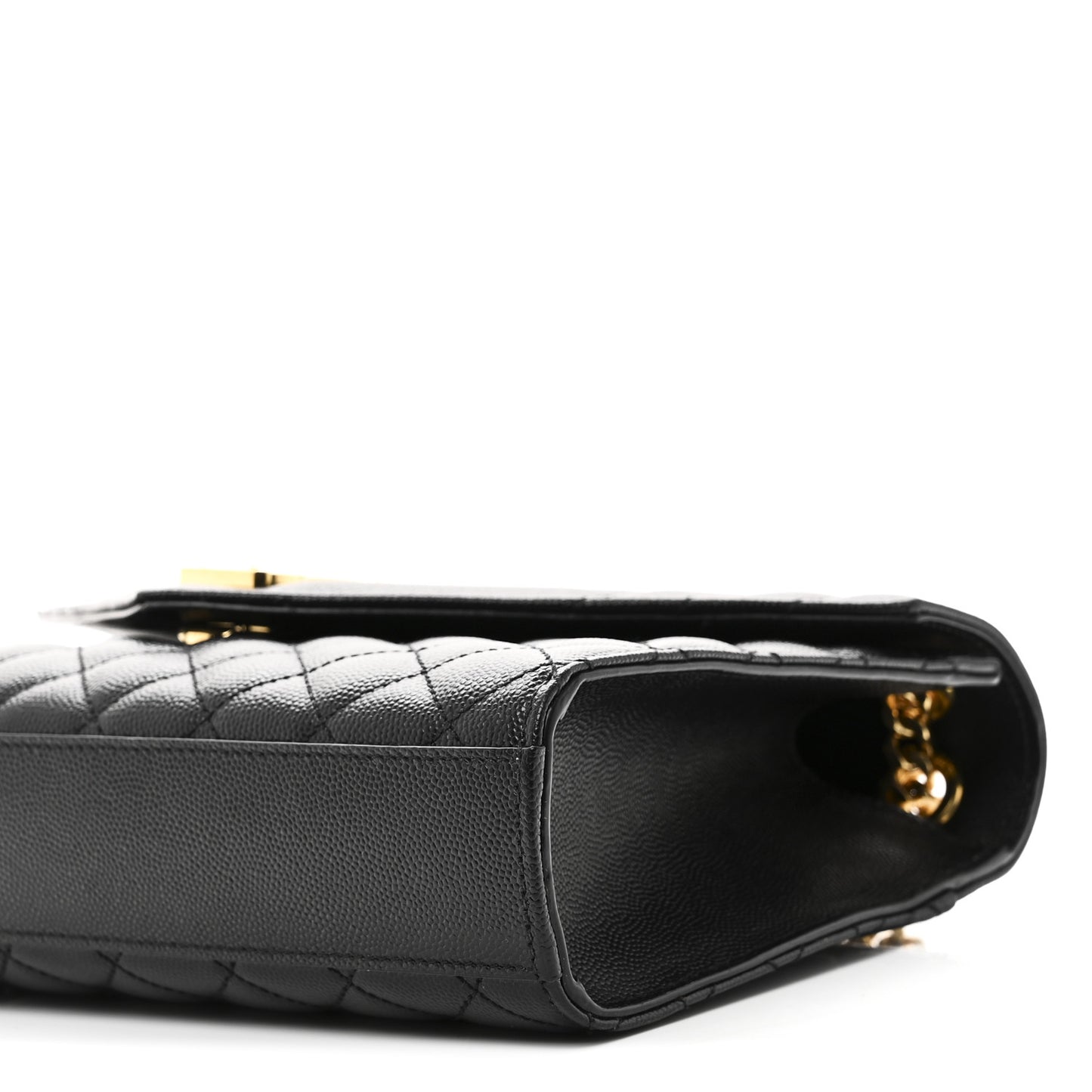Grain De Poudre Textured Mixed Matelasse Triquilt Medium Monogram Satchel Black