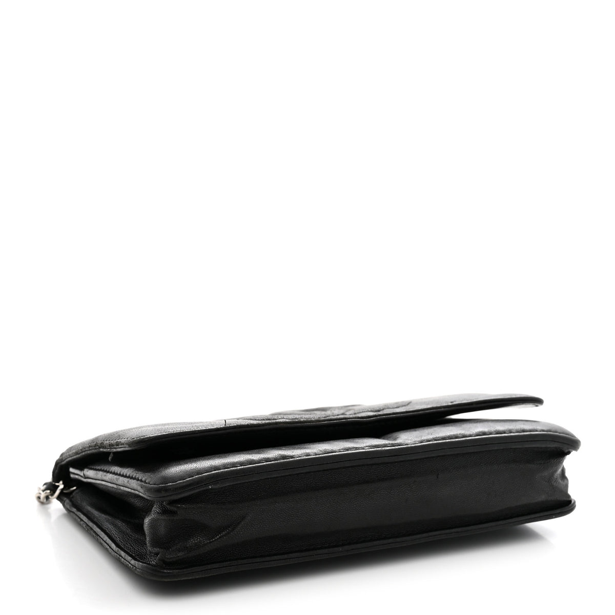 Lambskin Timeless CC Wallet On Chain WOC Black