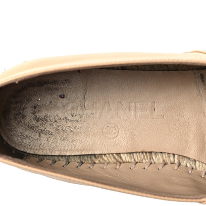 Chanel Lambskin CC Espadrilles 38 Beige Black 8 of 9