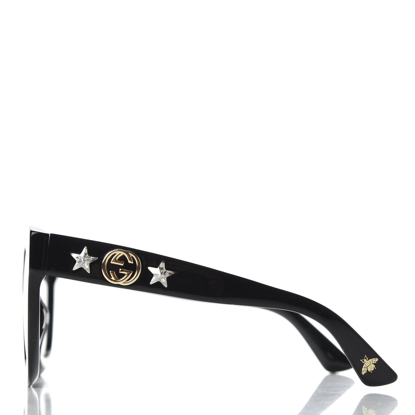Acetate Crystal Star Round Frame Sunglasses GG0208S Black