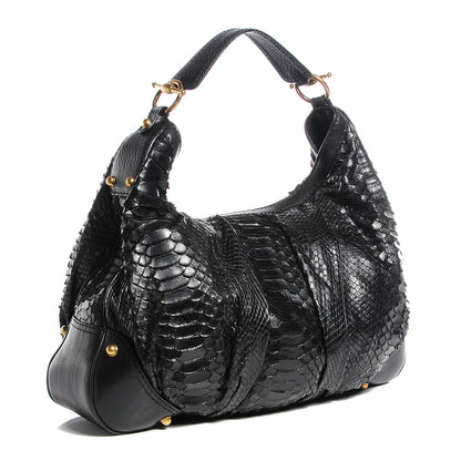 Gucci Python Large Jockey Hobo Black 3 of 7