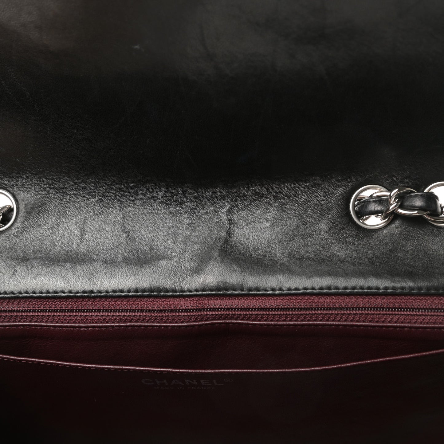 Lambskin Quilted Jumbo Single Flap Black