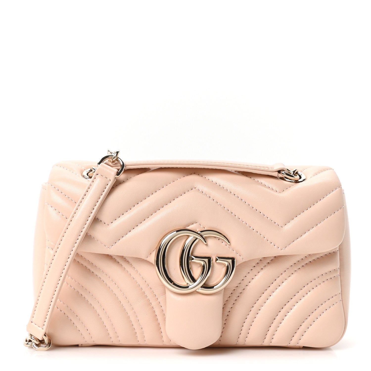 Gucci Lambskin Matelasse Small GG Marmont Shoulder Bag Millenial Pink 1 of 9
