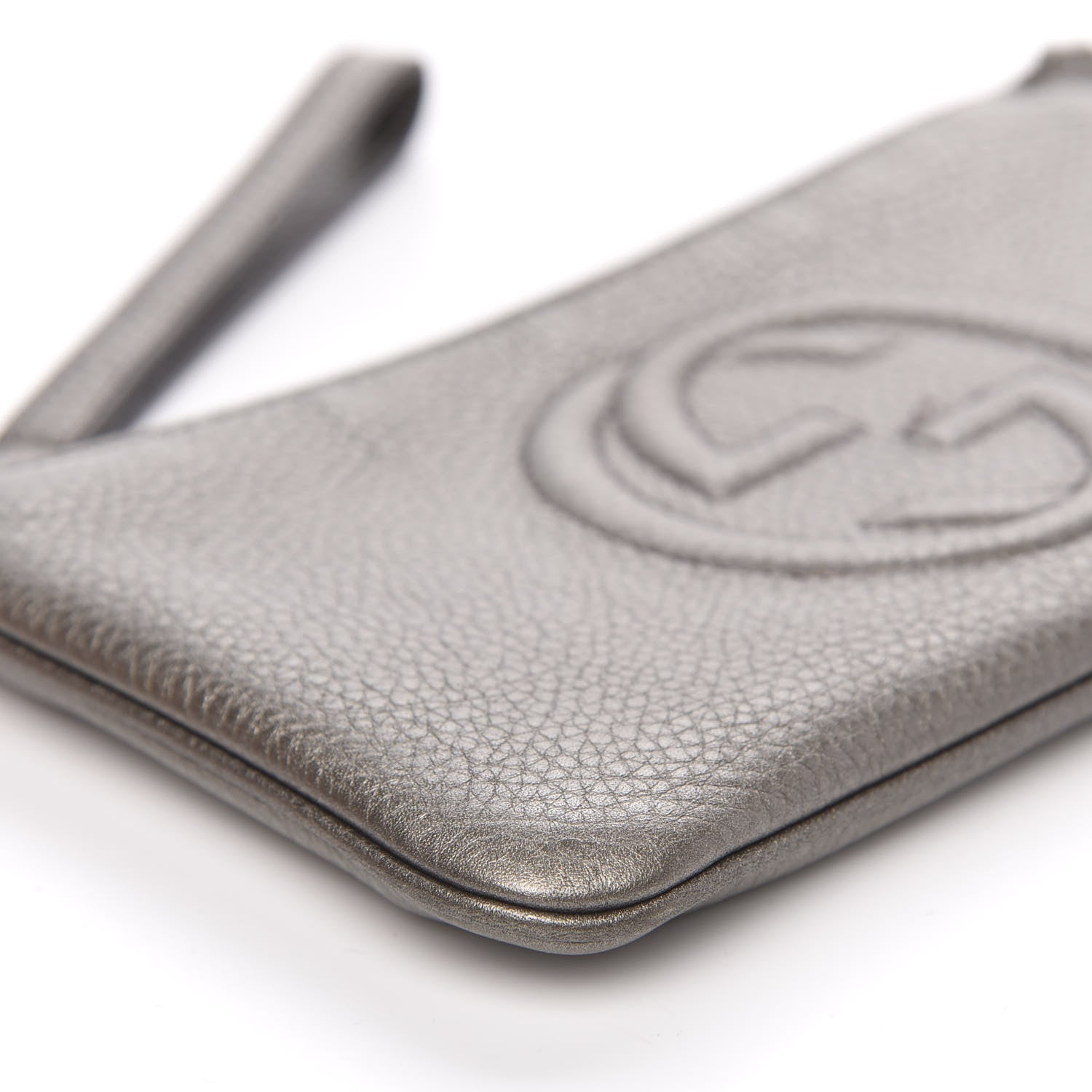 Gucci Metallic Pebbled Calfskin Soho Wristlet Sasso 8 of 11
