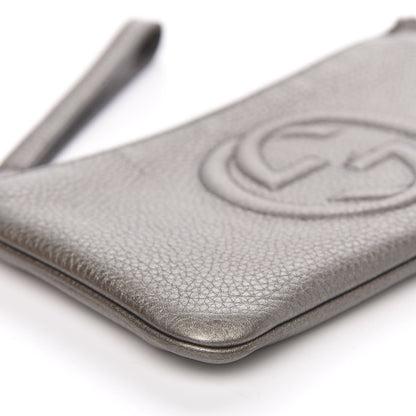 Gucci Metallic Pebbled Calfskin Soho Wristlet Sasso 8 of 11