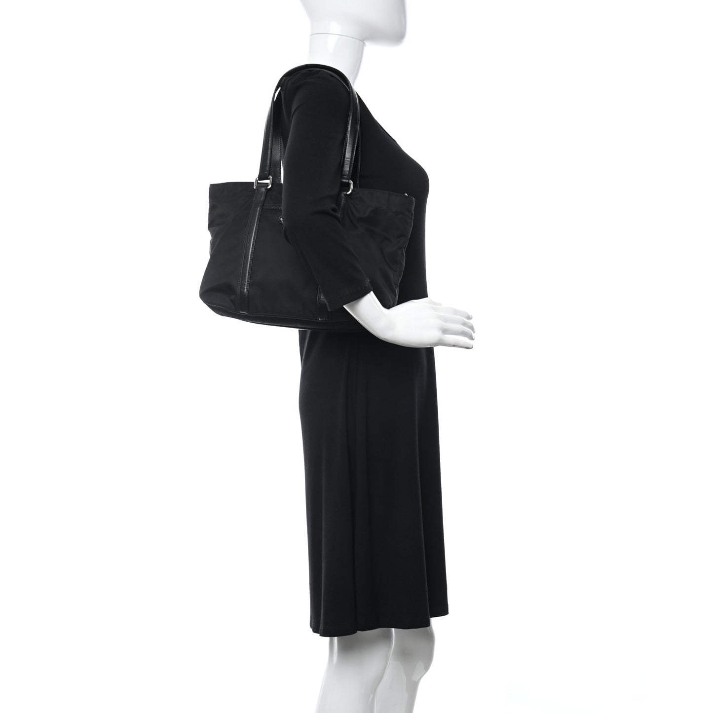 Tessuto Nylon Saffiano Tote Black