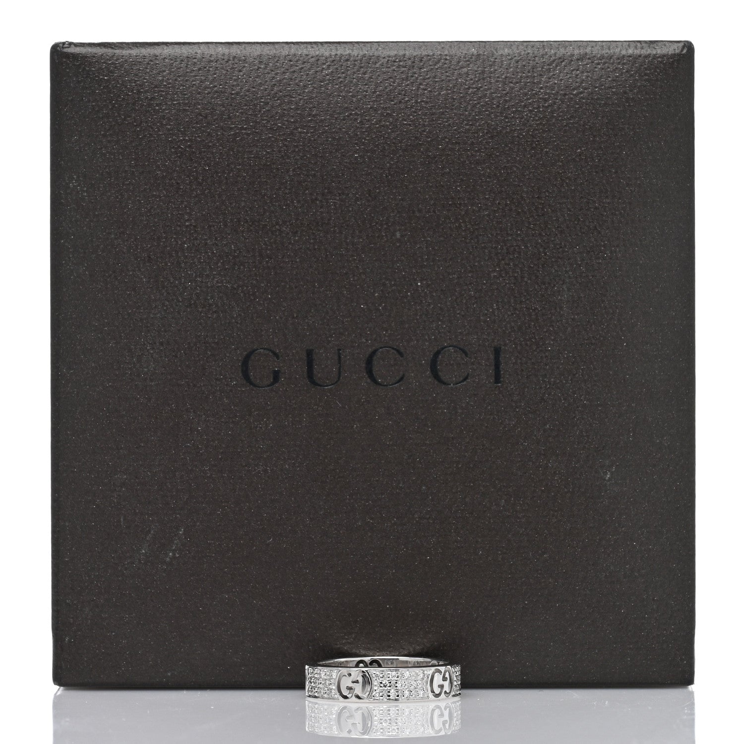 Gucci 18K White Gold Diamond Icon Stardust Band Ring 47 4 5 of 5