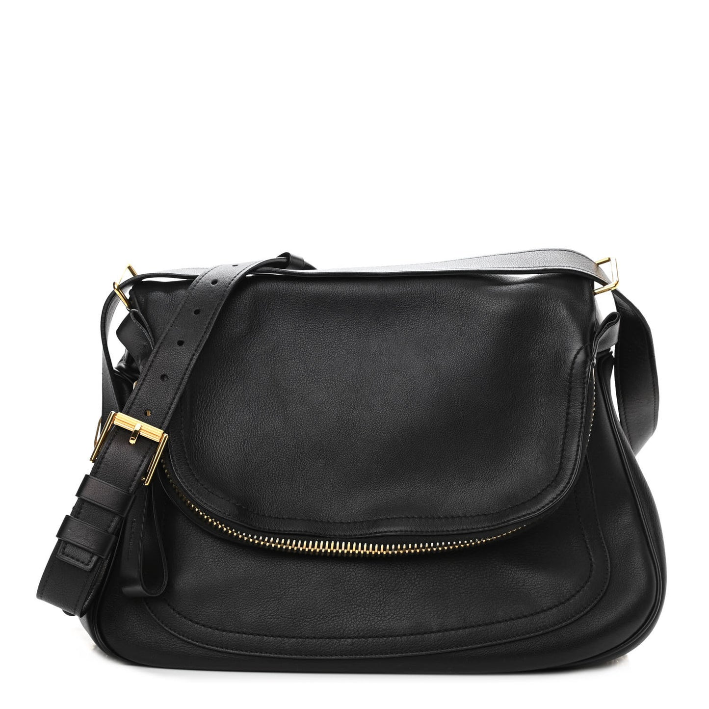 Calfskin Large Jennifer Crossbody Bag Black