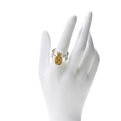 Gucci Sterling Silver Enamel GucciGhost Pineapple Ring 62 10 2 of 6