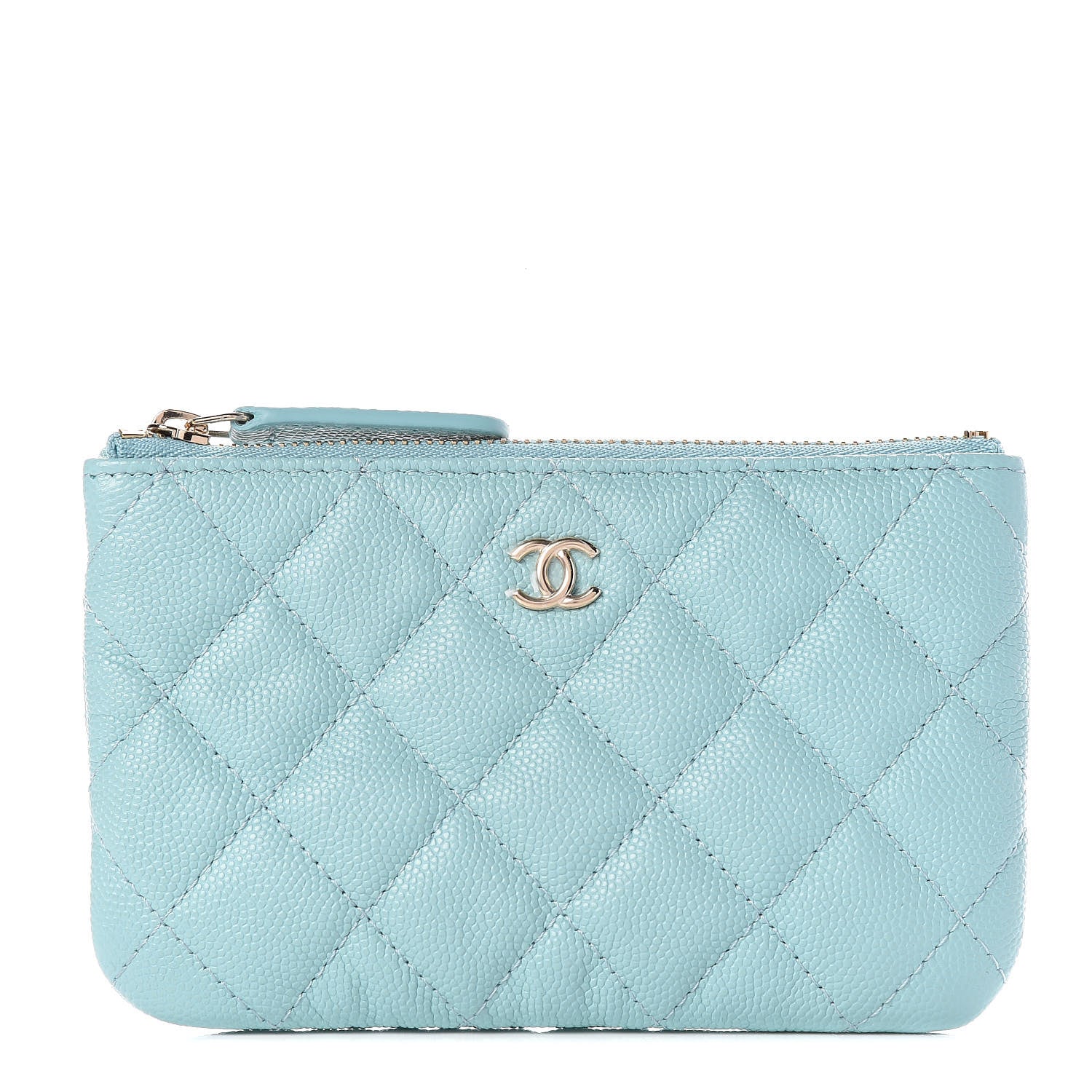 Chanel Caviar Quilted Small Cosmetic Case Light Blue 1 of 8