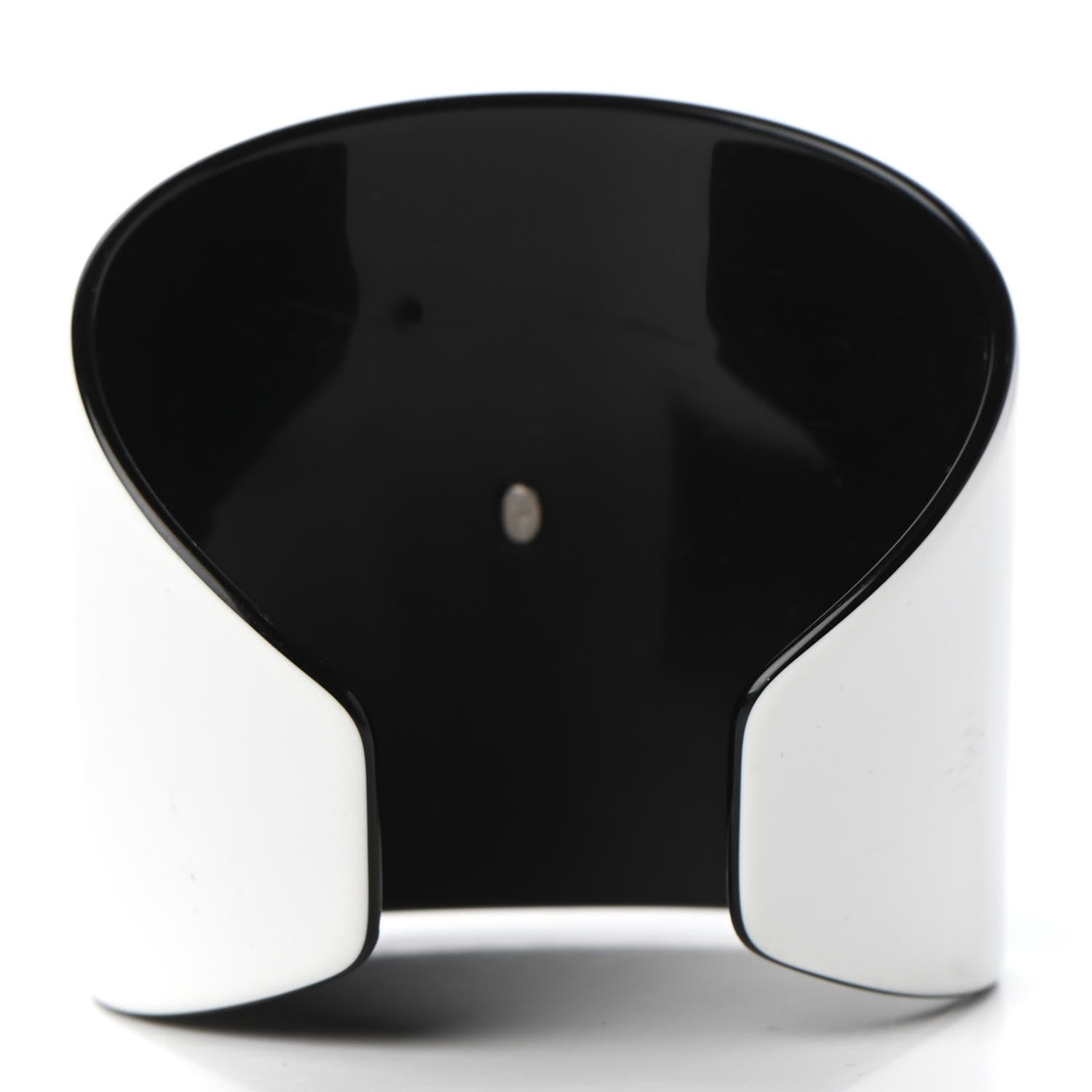 Chanel Resin CC Cuff White Black 3 of 4