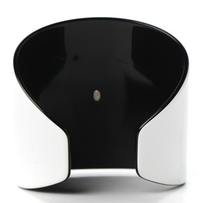 Chanel Resin CC Cuff White Black 3 of 4