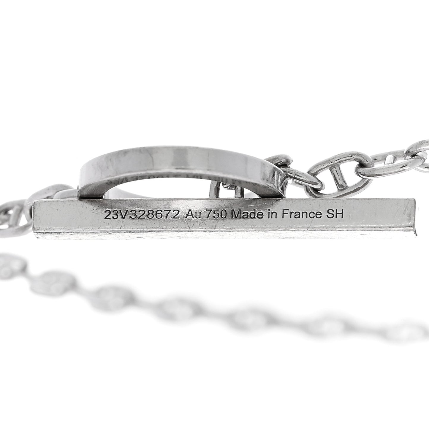 18K White Gold Diamond Chaine d'Ancre Contour Bracelet SH