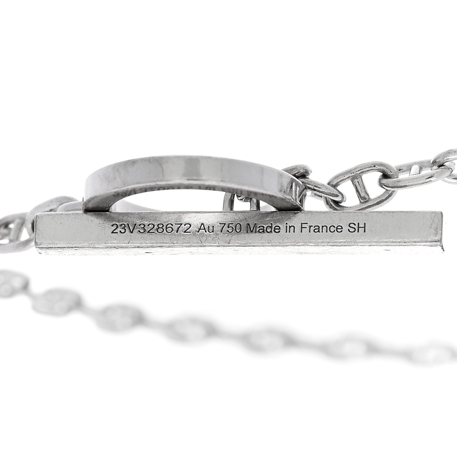 Hermes 18K White Gold Diamond Chaine d'Ancre Contour Bracelet SH 4 of 6