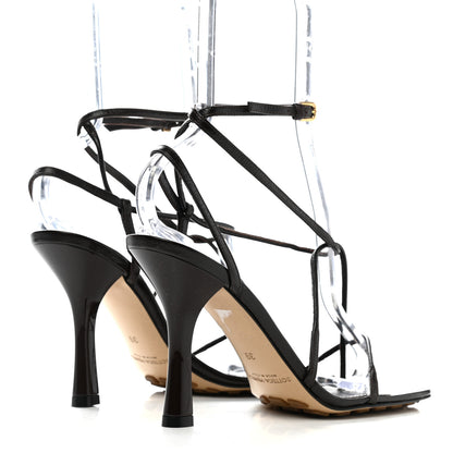 Bottega Veneta Shiny Light Lambskin The Line 90mm Sandals 39 Chocolate Spread 4 of 7
