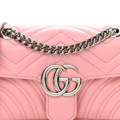 Gucci Calfskin Matelasse Mini GG Marmont Shoulder Bag Wild Rose 8 of 11