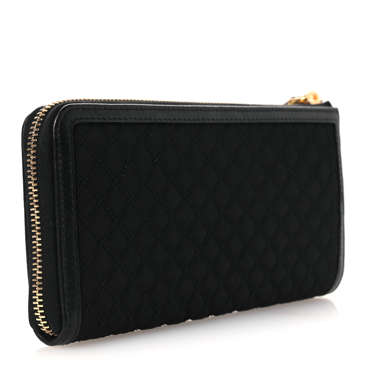 Prada Tessuto Nylon Quilted Zip Around Wallet Black 3 of 8