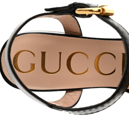 Gucci Nappa Charlotte Horsebit Block Heel 45mm Sandals 36 Black 7 of 8