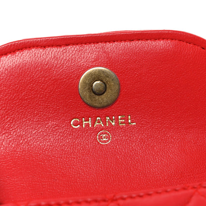 Chanel Lambskin Quilted Pearl Crush Waist Bag Red 5 of 10