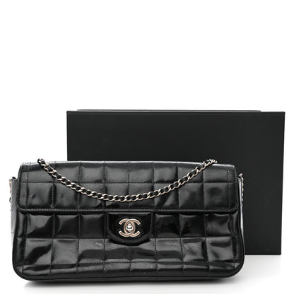 Chanel Patent Quilted East West Chocolate Bar Flap Black 14 of 14
