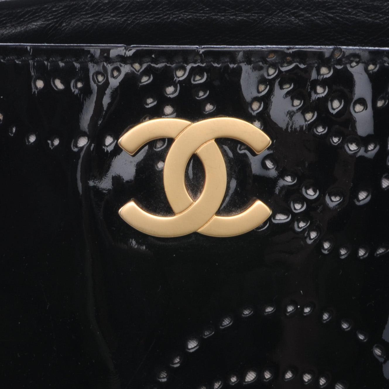 Chanel Patent Perforated Camellia Tote Black 5 of 8