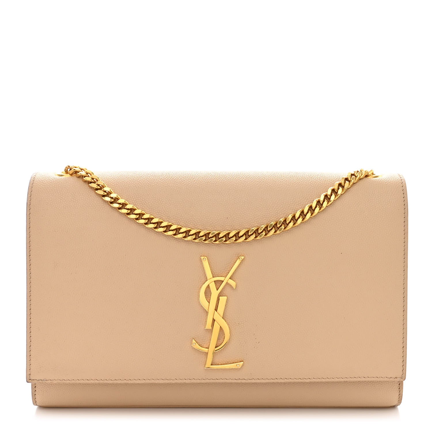 Saint Laurent Grain De Poudre Medium Monogram Kate Satchel Nude Powder 1 of 12
