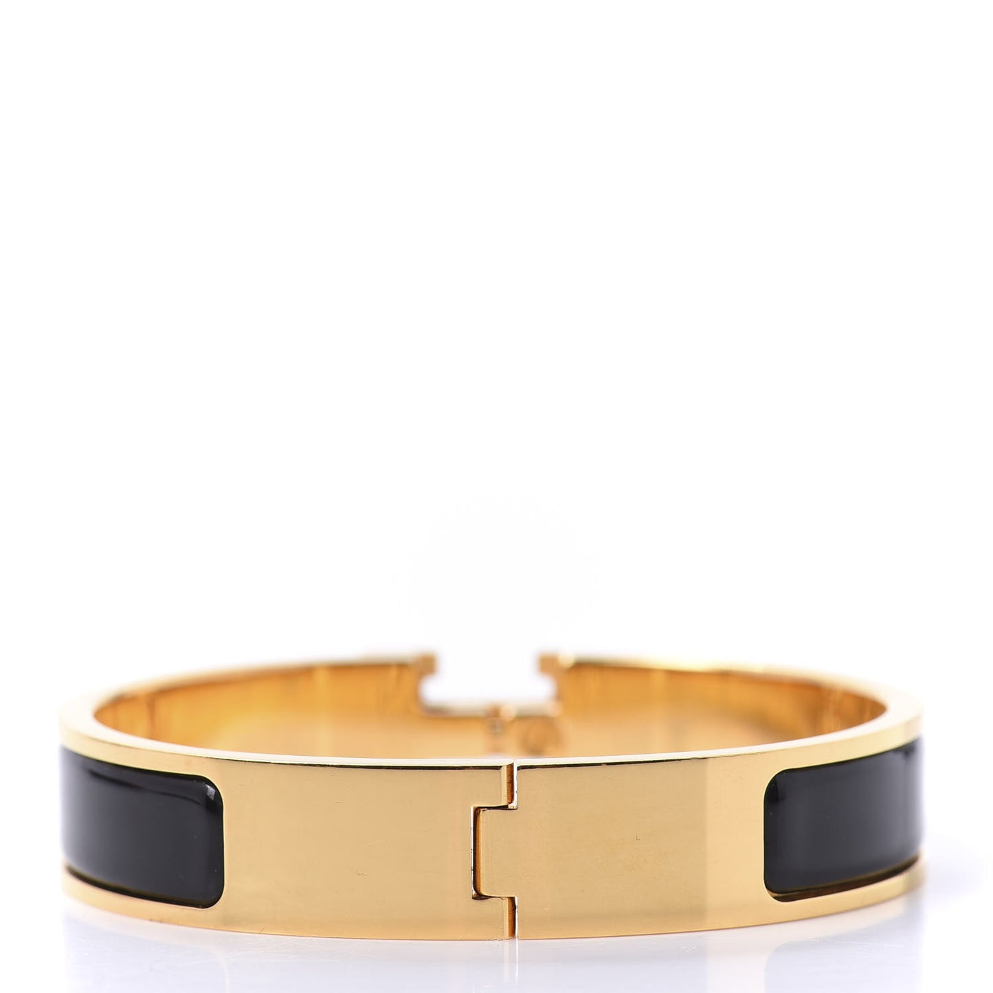 Enamel Narrow Clic Clac H Bracelet PM Black