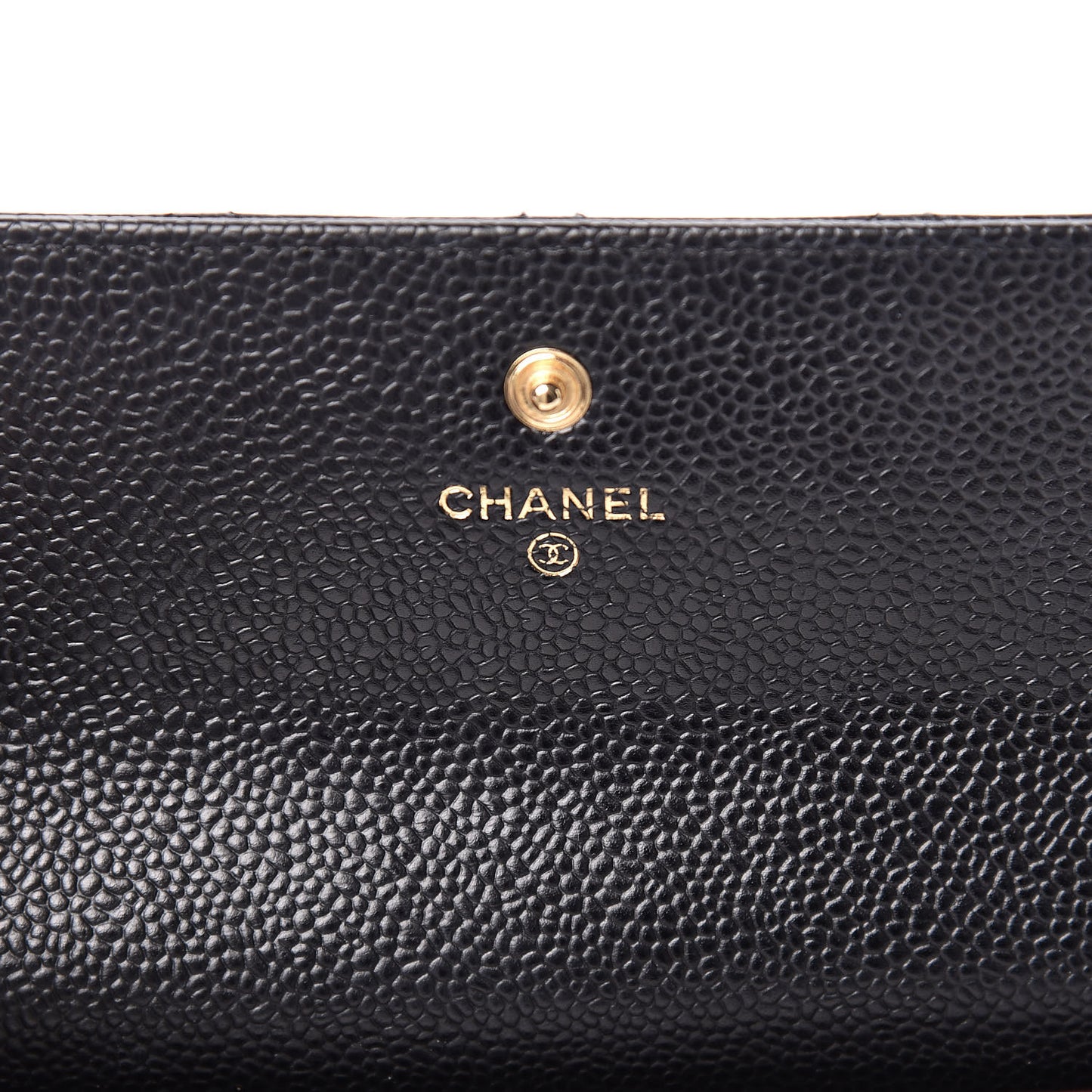 Caviar Quilted Large Gusset Flap Wallet Black