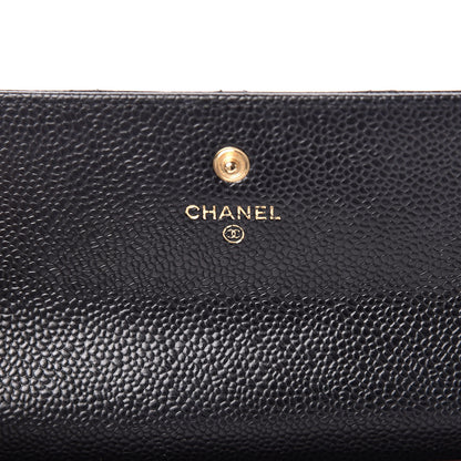 Chanel Caviar Quilted Large Gusset Flap Wallet Black 6 of 9