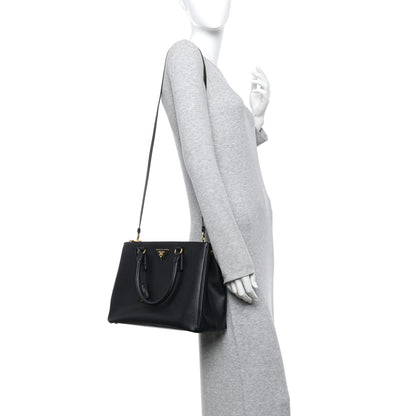 Prada Saffiano Medium Galleria Double Zip Tote Black 2 of 9